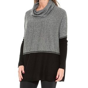 Smartwool Black Gray Edgewood Poncho Oversized Sweater Size Small